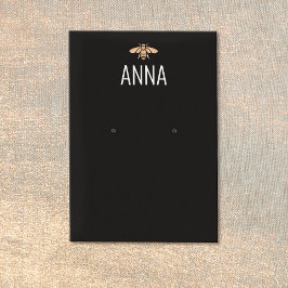 金ゴールドモダンビーブラックイヤリングディスプレイカード