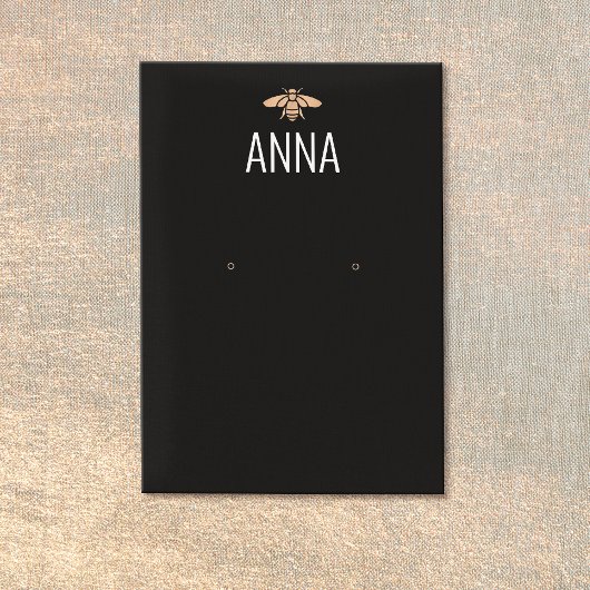 金ゴールドモダンビーブラックイヤリングディスプレイカード