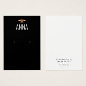 金ゴールドモダンビーブラックイヤリングディスプレイカード (正面&裏面)