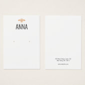 金ゴールドモダンビー白イヤリング表示カード (正面&裏面)