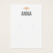 金ゴールドモダンビー白イヤリング表示カード (正面)