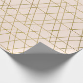 金ゴールドモダンピンクジオメトリックホリデー大事な行事ギフト ラッピングペーパー (角)