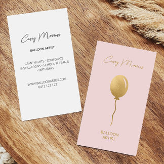 金ゴールドモダンピンクバルーンアーティスト |イベントプランナー 名刺