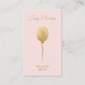 金ゴールドモダンピンクバルーンアーティスト |イベントプランナー 名刺 (正面)