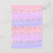 金ゴールドモダンピンクレインボーブックベビーカード エンクロージャーカード (裏面)