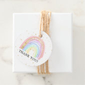 金ゴールドモダンピンクレインボーベビーシャワー特典 フェイバータグ (インサイチュ)