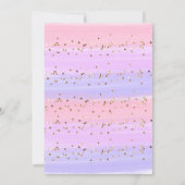 金ゴールドモダンピンクレインボーベビーシャワー 招待状 (裏面)