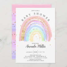 金ゴールドモダンピンクレインボーベビーシャワー