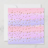 金ゴールドモダンピンクレインボーベビーシャワー 招待状 (裏面)