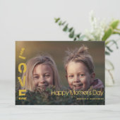 金ゴールドモダンフォントハッピーマザーズ日フォトカード (スタンド正面)