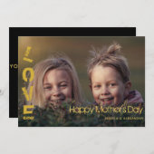 金ゴールドモダンフォントハッピーマザーズ日フォトカード (正面/裏面)