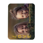 金ゴールドモダンフォントハッピーマザーズ日写真 マグネット (縦)