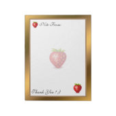 金ゴールドモダンフルーツテキストの追加 ノートパッド (回転)