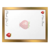 金ゴールドモダンフルーツテキストの追加 ノートパッド (正面)