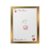 金ゴールドモダンフルーツテキストの追加 ノートパッド (回転)