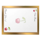 金ゴールドモダンフルーツテキストの追加 ノートパッド (正面)