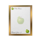 金ゴールドモダンフルーツテキストの追加 ノートパッド (回転)