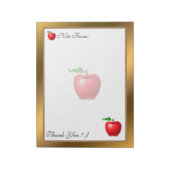 金ゴールドモダンフルーツテキストの追加 ノートパッド (回転)