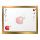 金ゴールドモダンフルーツテキストの追加 ノートパッド (正面)