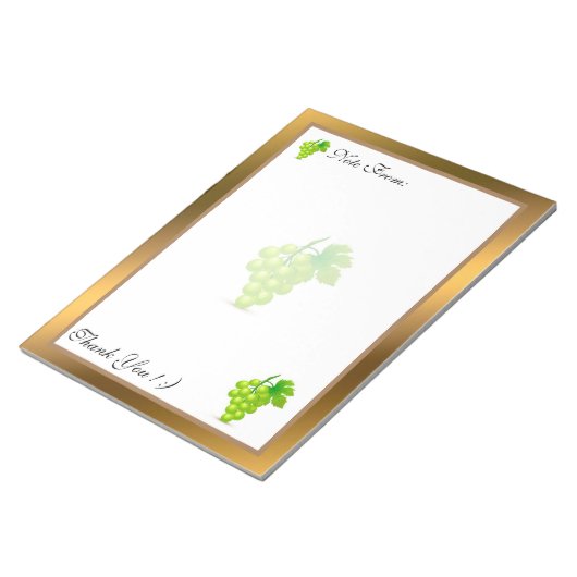 金ゴールドモダンフルーツテキストの追加 ノートパッド (アングル)