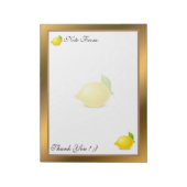 金ゴールドモダンフルーツテキストの追加 ノートパッド (回転)