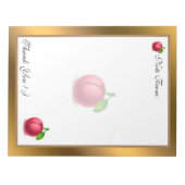 金ゴールドモダンフルーツテキストの追加 ノートパッド (正面)