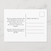 金ゴールドモダンフレームの卒業 案内ポストカード (裏面)