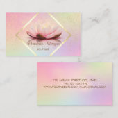 金ゴールドモダンフレーム、紙吹雪エレガントLotus 名刺 (正面/裏面)