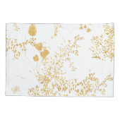 金ゴールドモダンフローラ枕ケース 枕カバー (裏面)