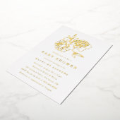 金ゴールドモダンフローラ赤ちゃんシャワー 箔招待状 (回転した状態)