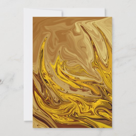 金ゴールドモダンブラウンテラコッタ抽象芸術ア結婚ートズ 招待状 (裏面)