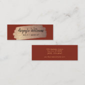 金ゴールドモダンブラシストロークテラコッタ スキニー名刺 (正面/裏面)