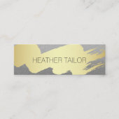 金ゴールドモダンブラシ付きシルバーグラマー スキニー名刺 (正面)