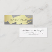 金ゴールドモダンブラシ付きシルバーグラマー スキニー名刺 (正面/裏面)