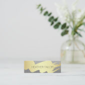 金ゴールドモダンブラシ付きシルバーグラマー スキニー名刺 (スタンド正面)