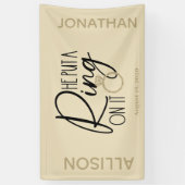 金ゴールドモダンブラックネーム彼はそれにリングや輪を置いた 横断幕 (縦)