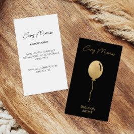 金ゴールドモダンブラックバルーンアーティスト |イベントプランナー 名刺