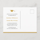 金ゴールドモダンブラックミニマリストシック写真GRAD インビテーションポストカード (裏面)