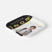 金ゴールドモダンブラック写真卒業パーティー ペーパープレート (傾斜あり)