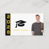 金ゴールドモダンブラック卒業パーティー エンクロージャーカード (裏面)