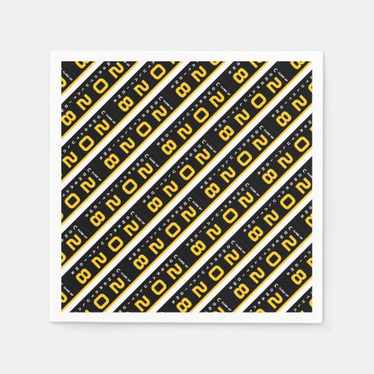 金ゴールドモダンブラック卒業パーティー スタンダードカクテルナプキン (正面)