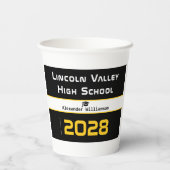 金ゴールドモダンブラック卒業パーティー 紙コップ (裏面)