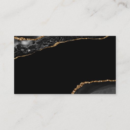 金ゴールドモダンブラック大理石ロゴとQRコードの追加 名刺 (裏面)