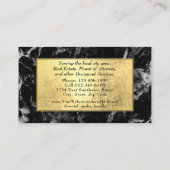 金ゴールドモダンブラック大理石公証人サービス 名刺 (裏面)