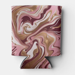 金ゴールドモダンブルゴーニュピンク大理石流体 缶クーラー