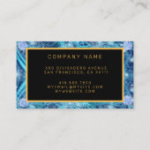 金ゴールドモダンブルーダイヤモンドのテキストの追加 名刺 (裏面)