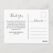 金ゴールドモダンブルーマーブルアゲ結婚ートサンキューポー ポストカード (裏面)