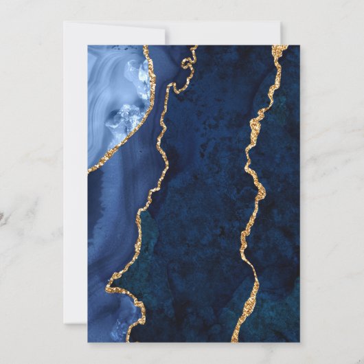 金ゴールドモダンブルー看護学校卒業党 招待状 (裏面)