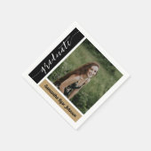 金ゴールドモダンブロック写真の卒業 スタンダードカクテルナプキン (角)