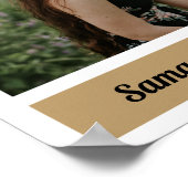 金ゴールドモダンブロック写真の卒業 ポスター (角)